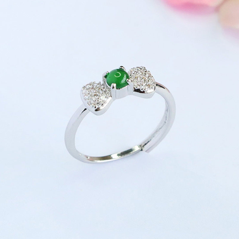 Green Jadeite Bow Ring