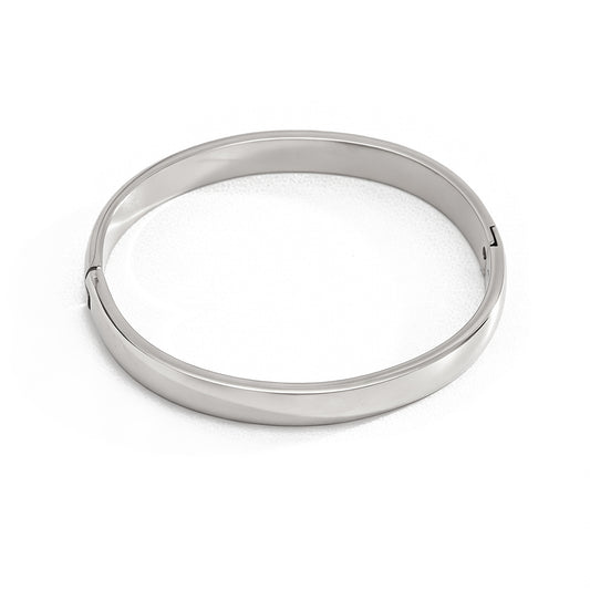 Planderful Vienna Verve Stainless Steel Open Ring Bracelet for Women Personalized Initials and Versatile Buckle