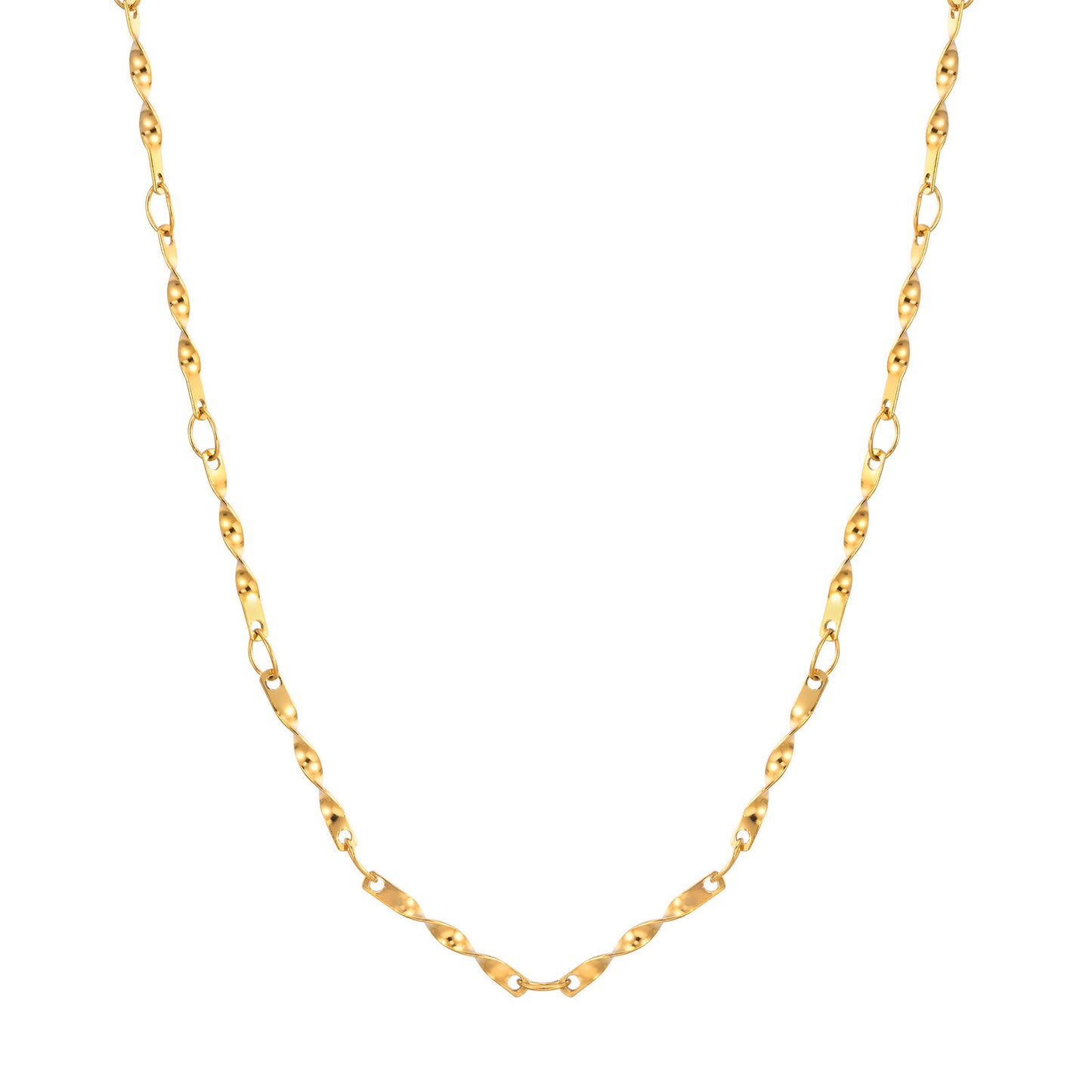 Necklaces Stainless Steel Spiral Knot Necklace Golden Lady