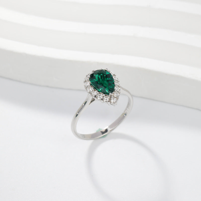 Cross-Border Foreign Trade 1.5 Carat Lab Grown Emerald Ring