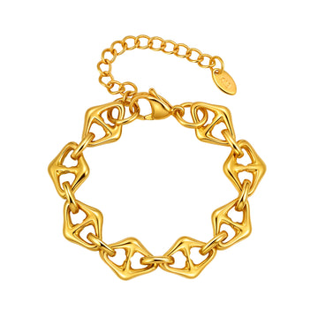 Europe and the United States hot-selling women's niche versatile jewelry, stainless steel geometric rhombus Japanese bracelet
