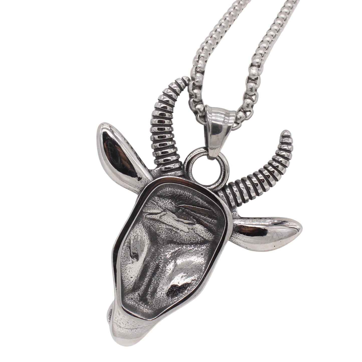 Planderful Jewelry Sheep Head Pendant Titanium Steel Mens