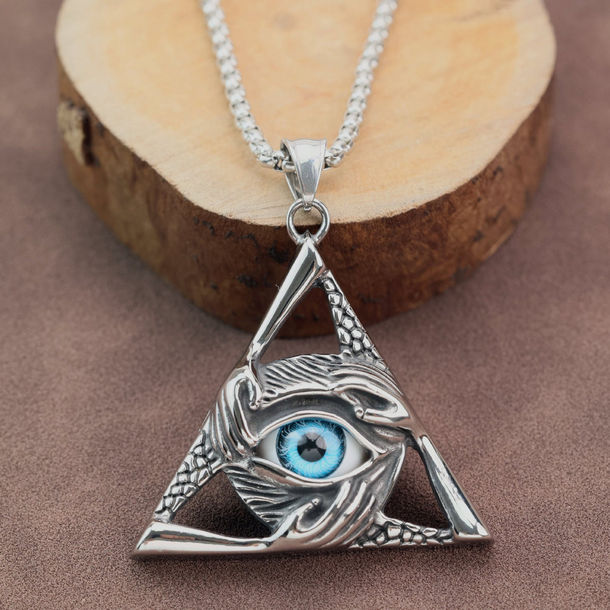 Punk Triangular Stainless Steel Men's Pendant Necklace