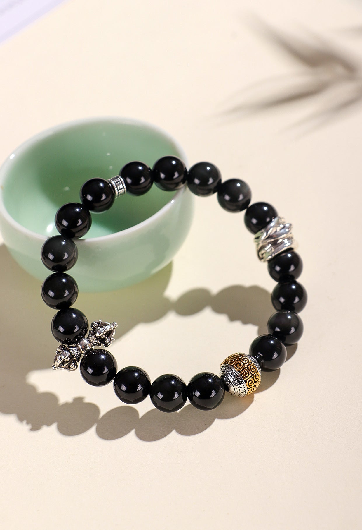 Planderful Fortune's Favor Bracelet – Stylish Couple's Design with Obsidian Gemstones