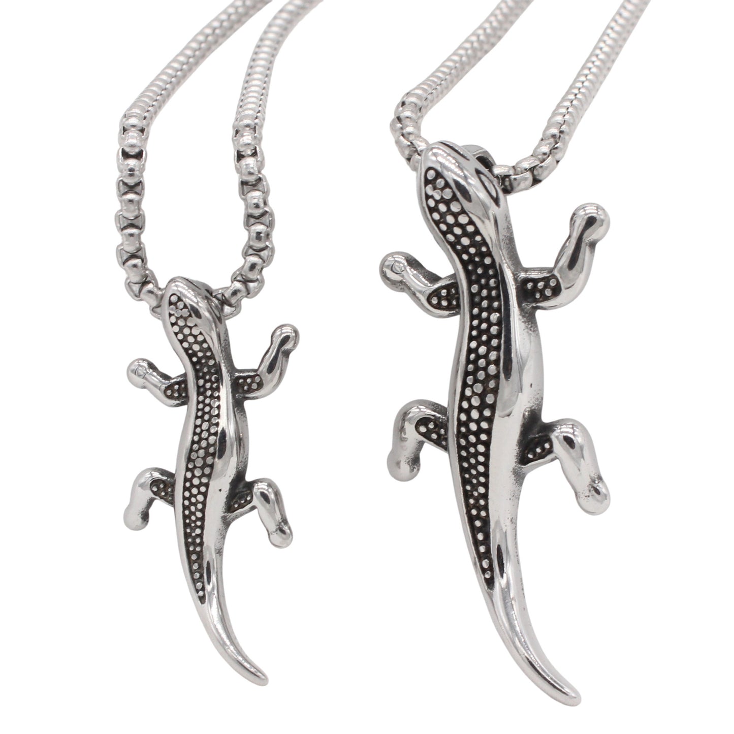Planderful Everyday Genie – European and American Retro Lizard Men's Titanium Steel Pendant Necklace for Men