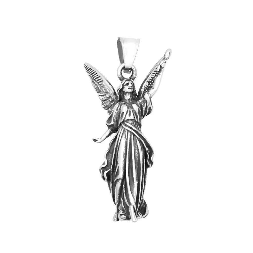 Punk Angel Wing Stainless Steel Pendant Necklace