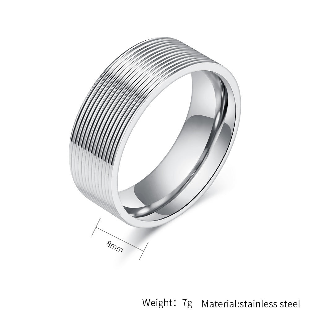 Planderful Titanium Steel Ring For Couples Modern European American Design Light Luxury Jewelry