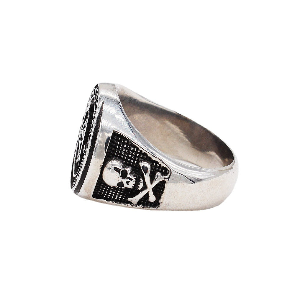 Planderful Masonic Triangle Titanium Steel Ring Unisex Fashion Statement For Men Women