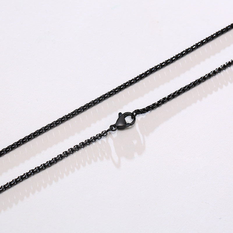 Titanium Steel Pearl Chain Pendant Steel Necklace for Men