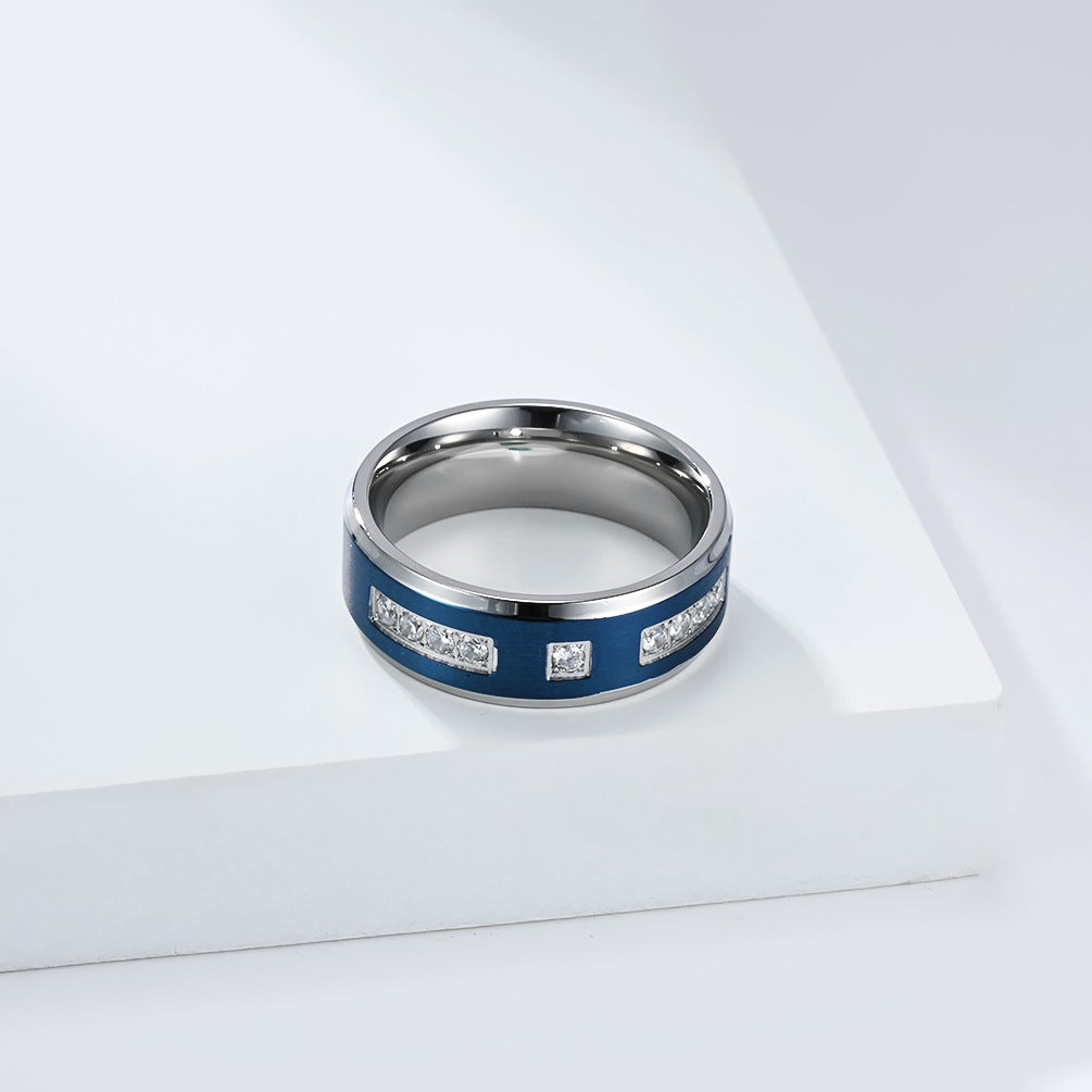 Planderful Collection Everyday Genie Two Tone Stainless Steel Zircon Ring Unisex Gift for Men and Women