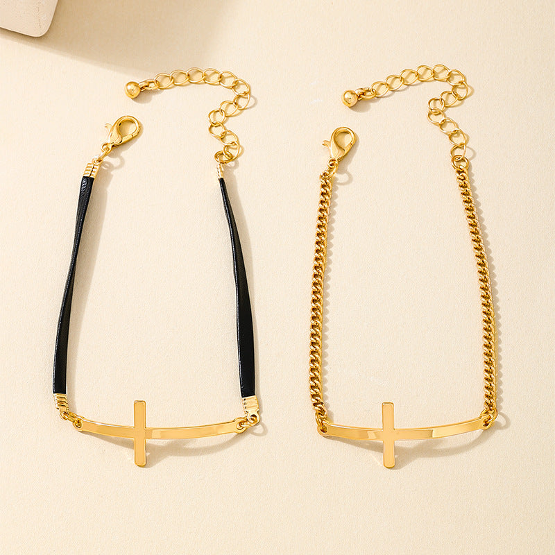 Planderful Vienna Verve Bracelet Set – Fashionable Double-Layered Metal Design