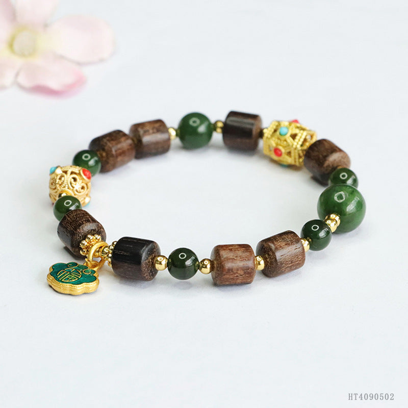 Hetian Jade Agarwood Bracelet
