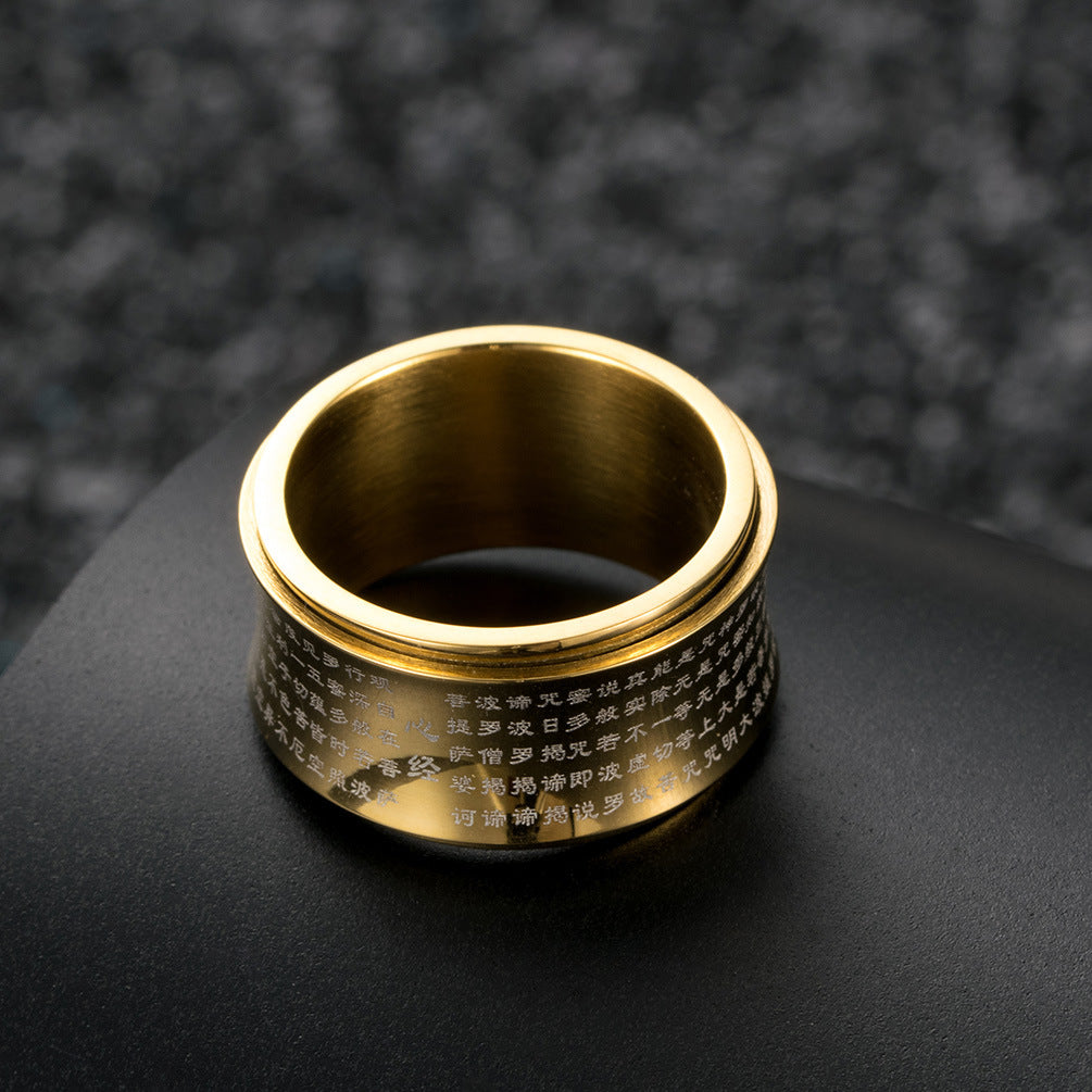 Planderful Rotatable Stainless Steel Ring Meridian Jewelry Personalized Gift For Men Women Size 7 8 9 10 11 12