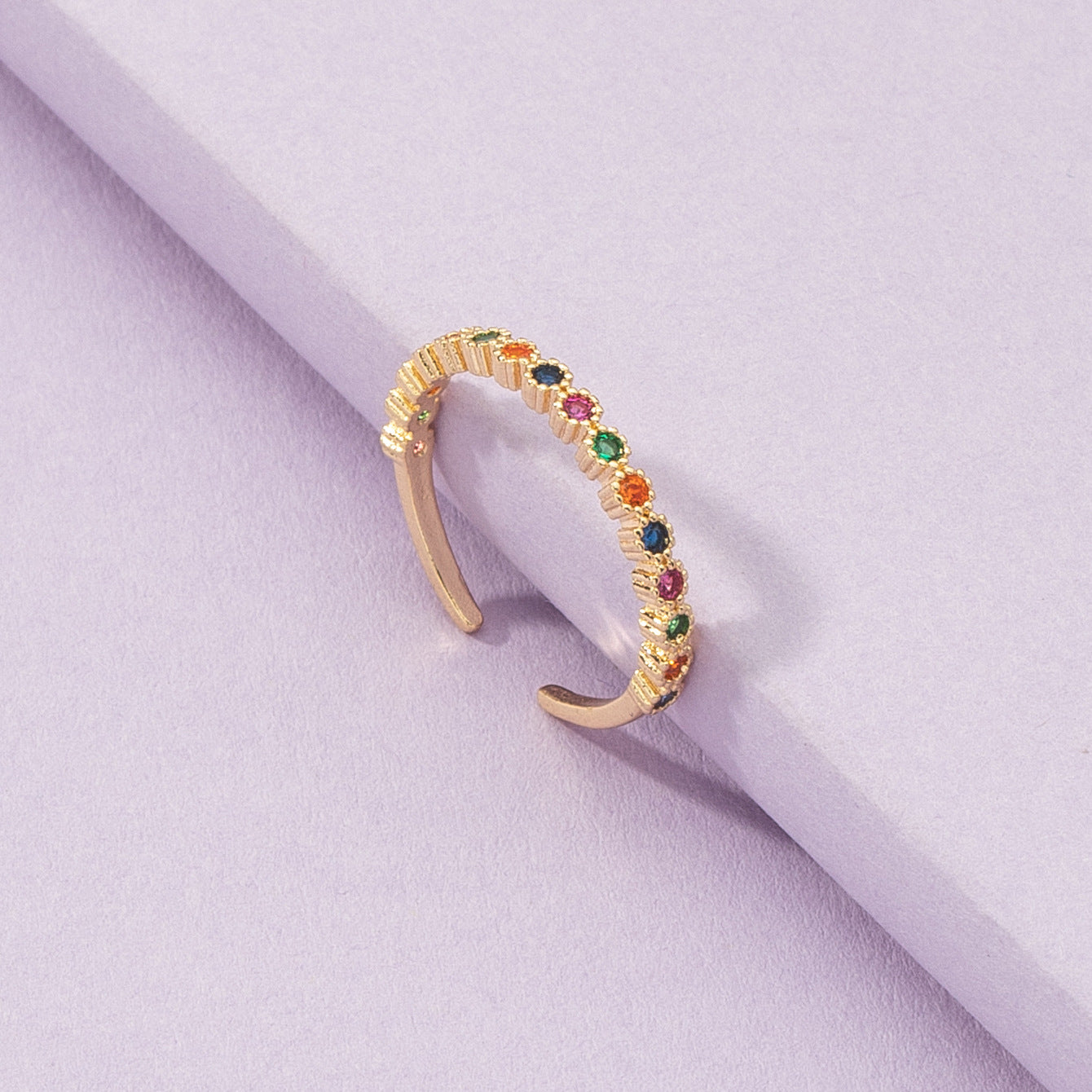 Copper-Infused Zircon Open Ring - Exquisite Handcrafted Jewelry from Vienna Verve