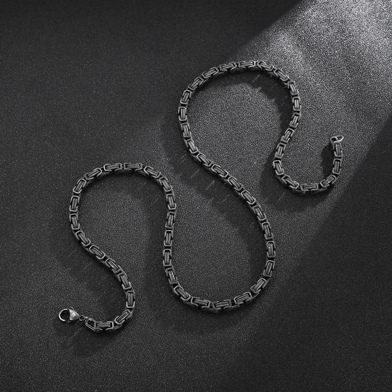 Stainless Steel Chain Clothing, Popular In Europe And The United States, Retro Boiled Necklace