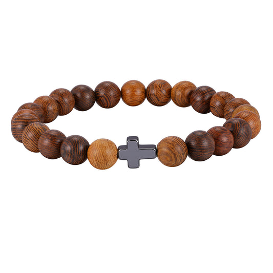 Cross Black Stainless Steel Bracelet Unisex