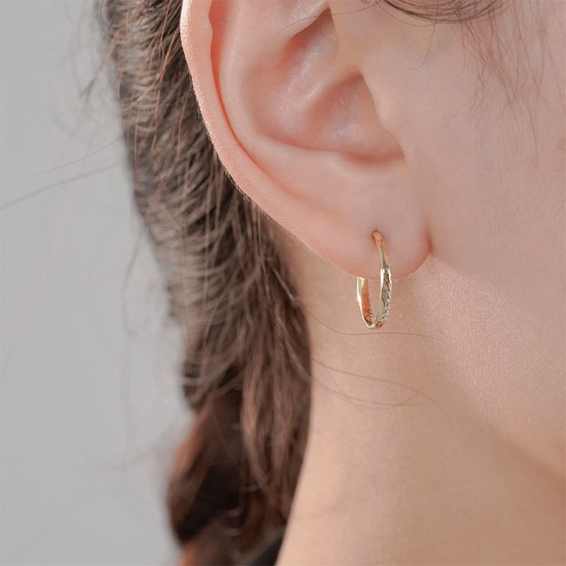 New 925 Sterling Silver Plain Ring Earrings for Women