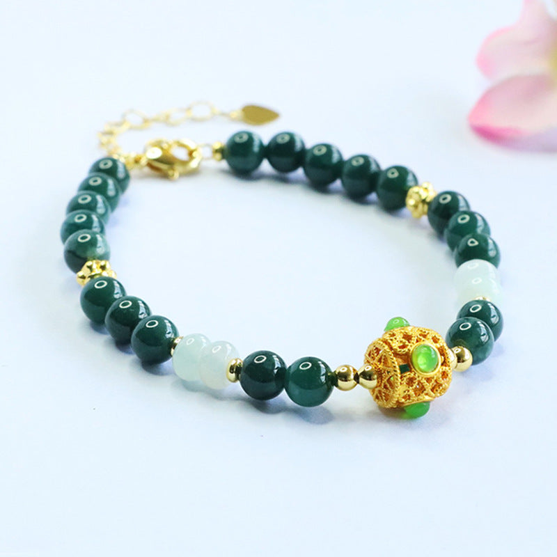 Blue Water Jadeite Mist-Inspired Beaded Bracelet