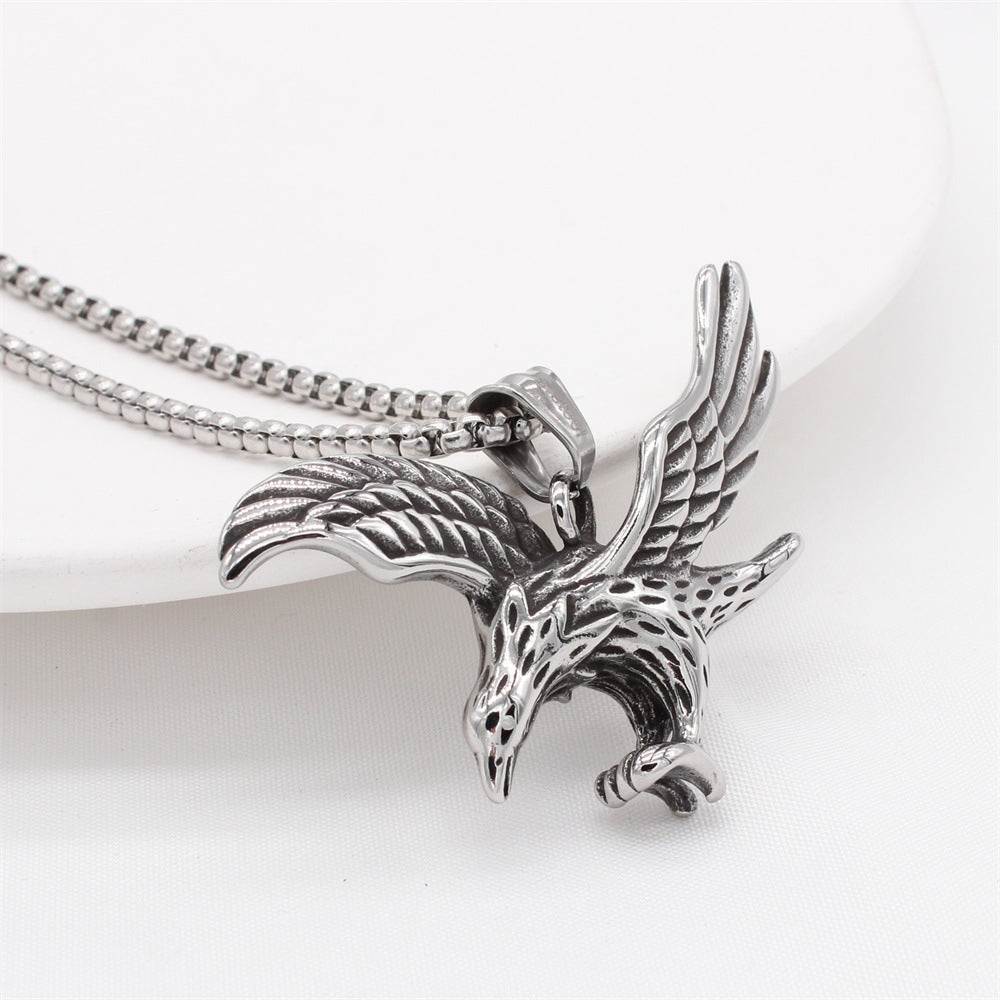 Titanium Steel Pendant For Men And Unisex Iconic Retro Eagle Protection Statement Planderful