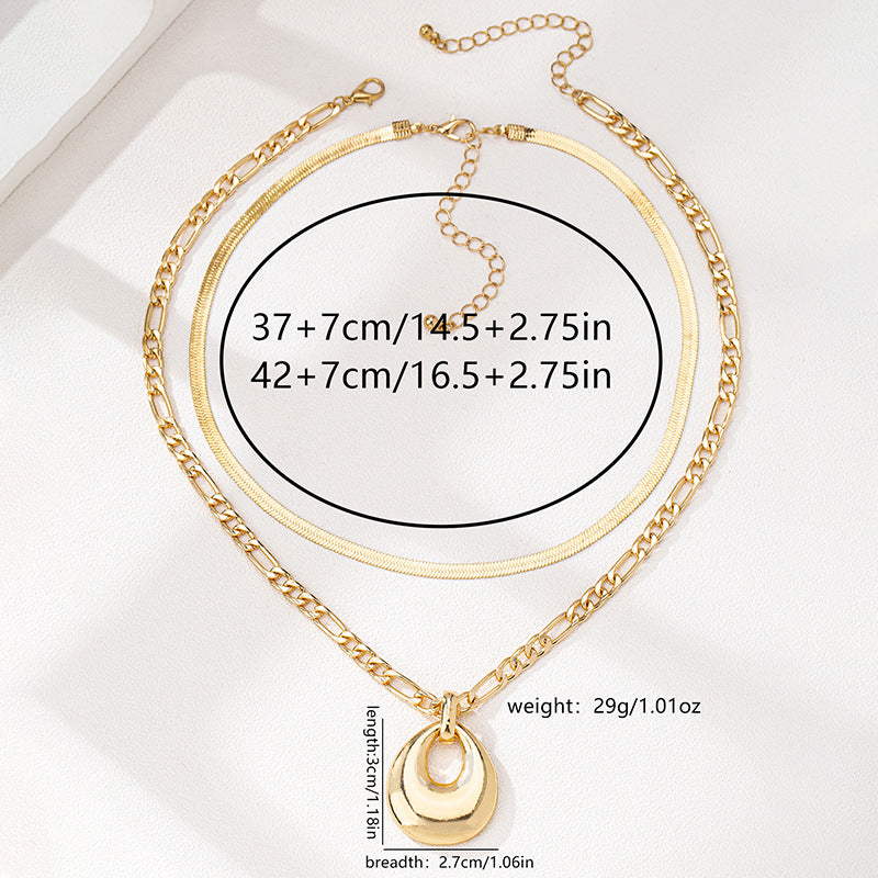 Fashionable Metal Double-Layer Necklace for Women by Planderful