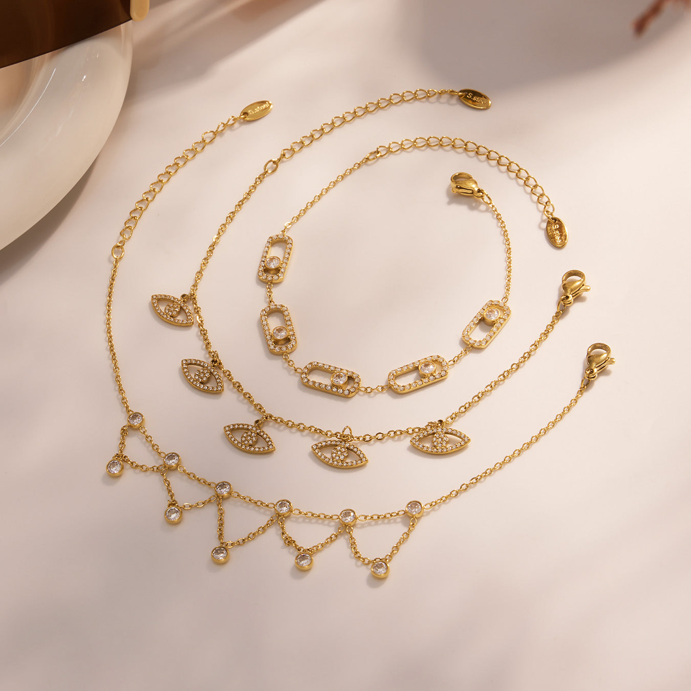 Planderful Zircon Stainless Steel Bracelet For Women