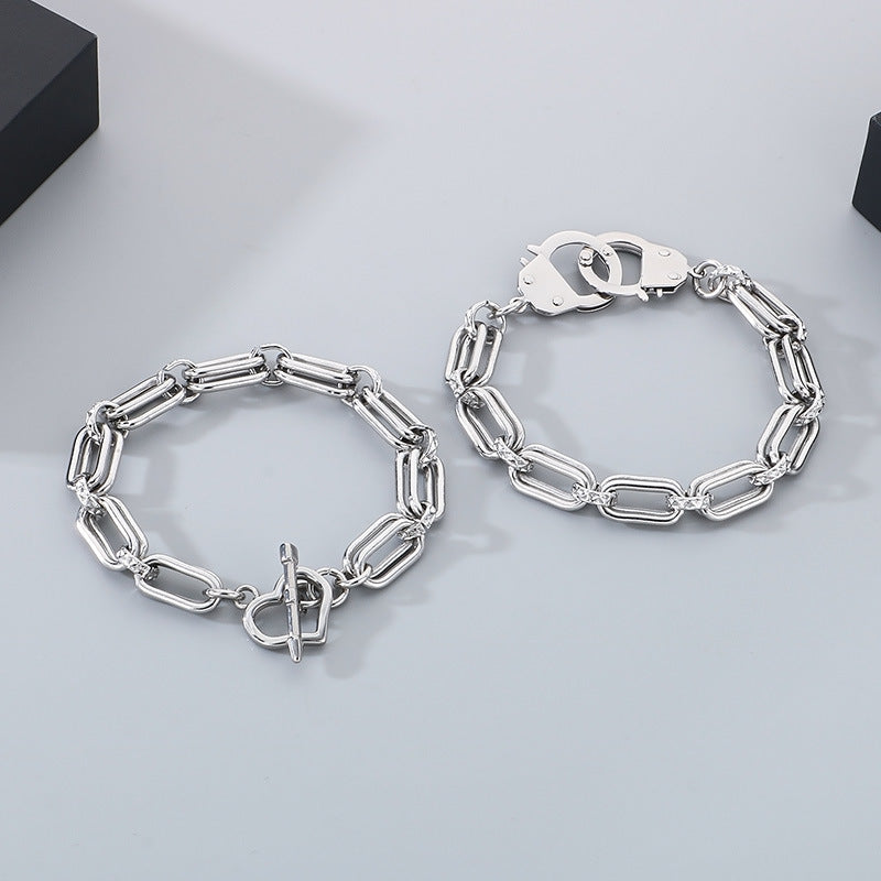 Planderful Men Stainless Steel Bracelet Double O Chain