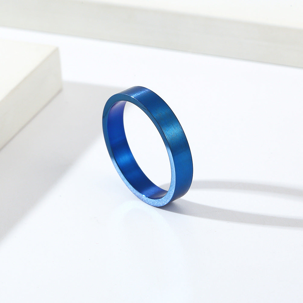 Cross-Border Cold Neutral Wind 4mm Titanium Steel Ring