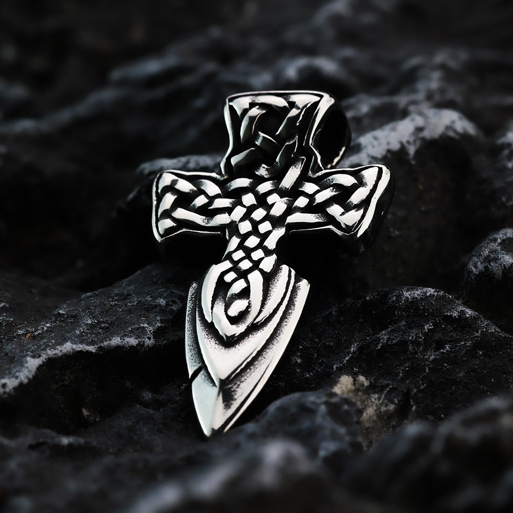 European And American Retro Stainless Steel Viking Shield Necklace