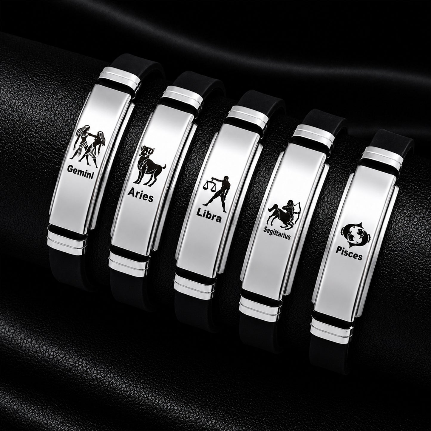 Planderful Twelve Constellations Bracelet Premium Stainless Steel Curved Design For Men Unisex Everyday Gift
