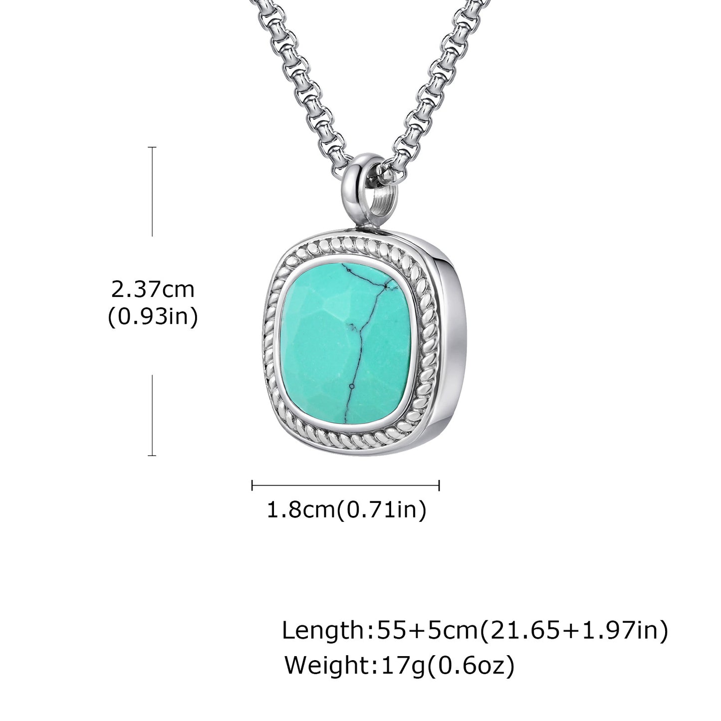 Planderful Titanium Steel Square Pendant for Men Versatile