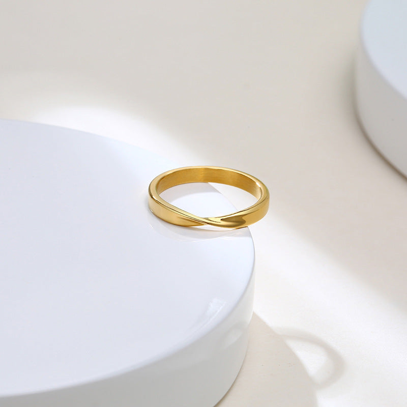 Jewelry Plain Ring Stainless Steel Mobius Ring Gold Gift