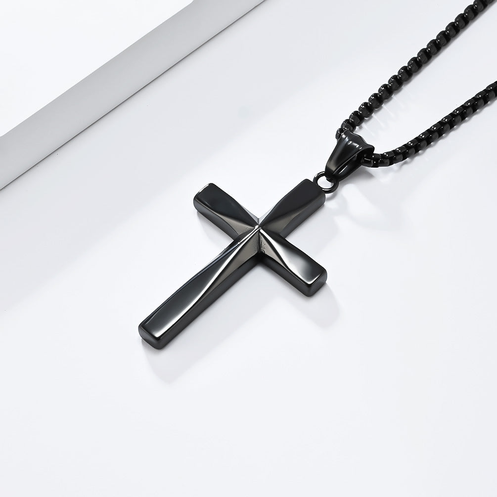 Genderless Simplicity Titanium Steel Cross Necklace for All