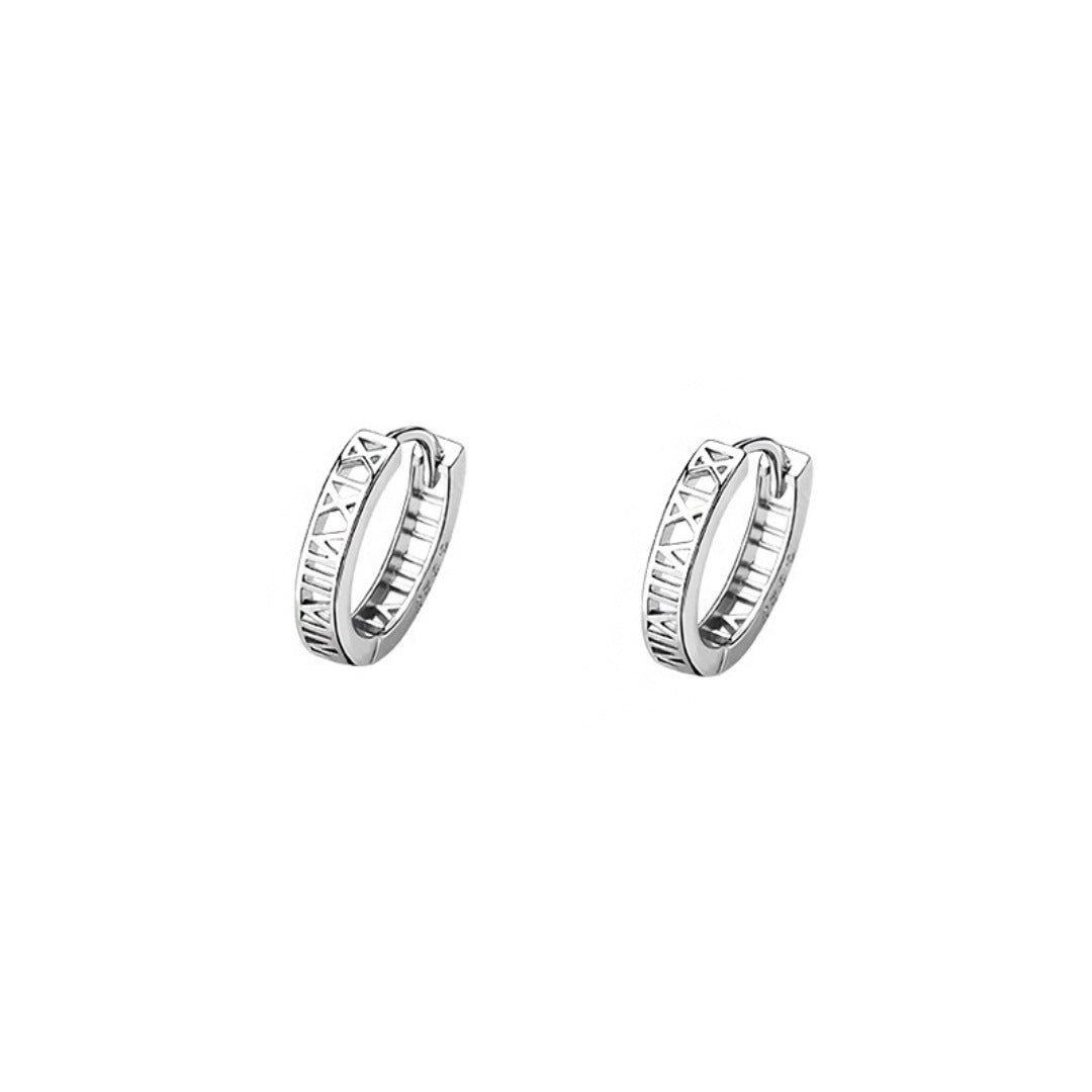 Minimalist Roman 925 Sterling Silver Women's Earrings