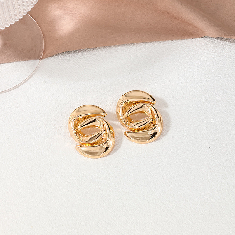 Irregular Geometric Metal Stud Earrings - Vienna Verve Collection