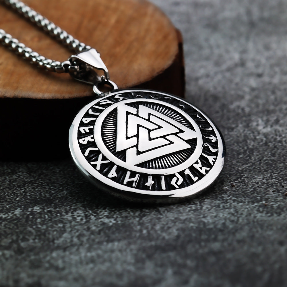 Cross-Border Nordic Viking Rune Pendant Men's Necklace Jewelry