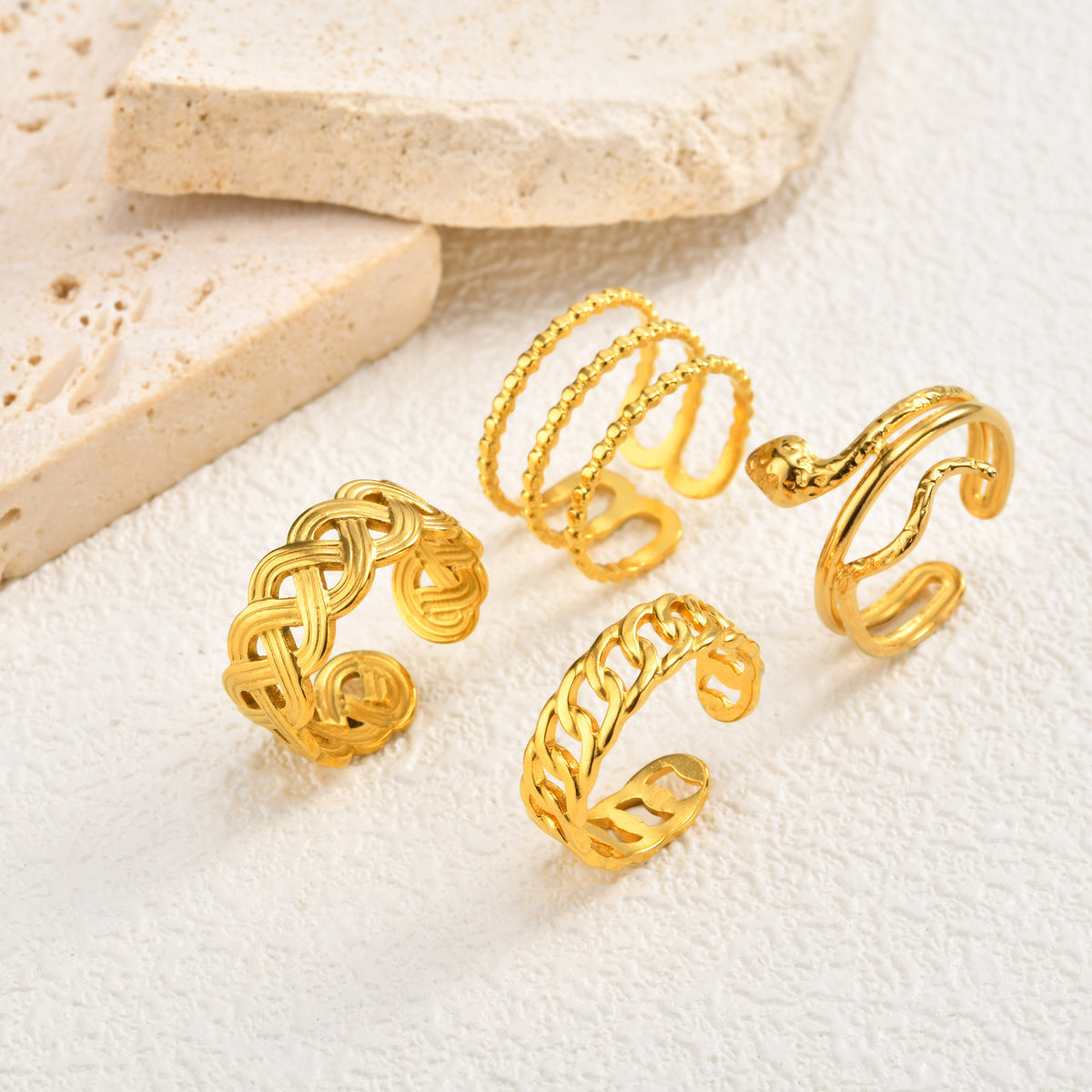 Stainless Steel Lines – Three-Layer Serpentine Braided Regular Line Opening Ring