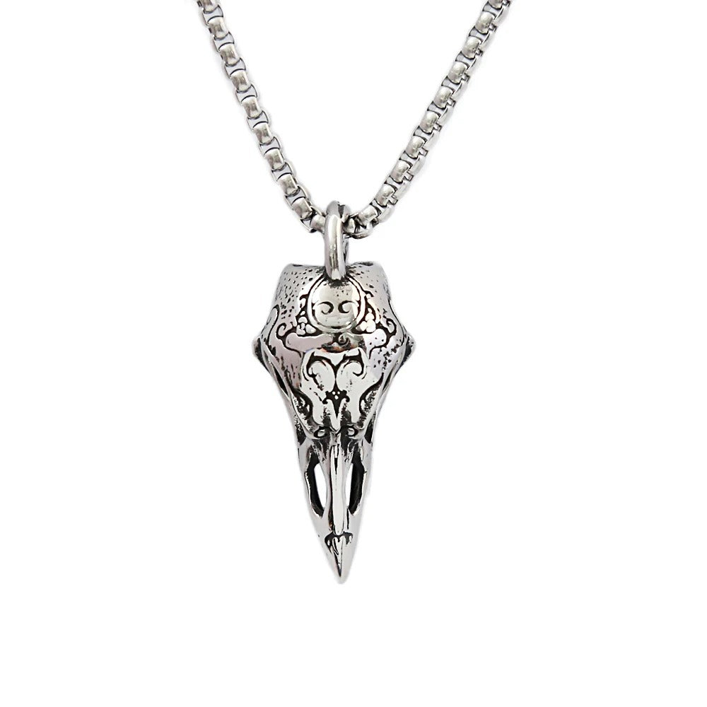 Vintage Skull Viking Stainless Steel Men's Pendant Necklace