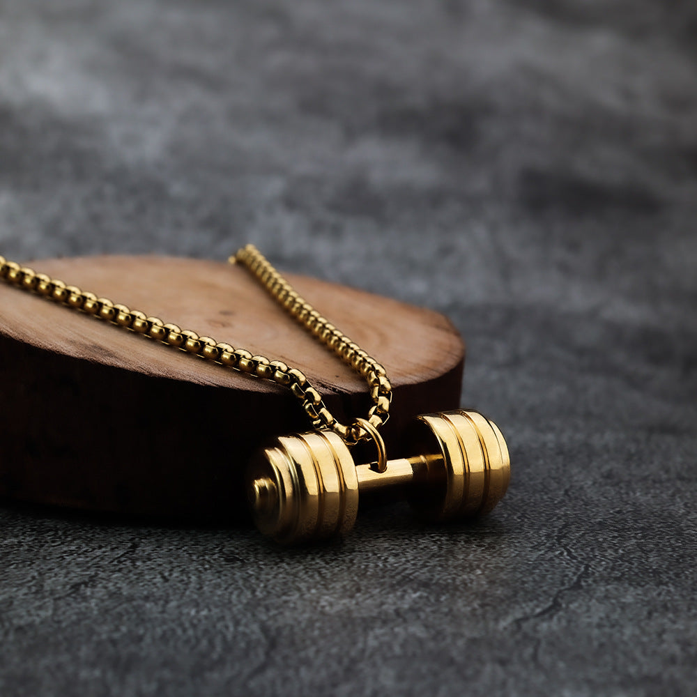 Cross-Border New Products Pendant Fitness Barbell Jewelry