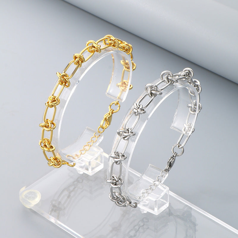 Style Knotted Design Unisex Bracelet – Cold & Titanium Steel Neutral Style
