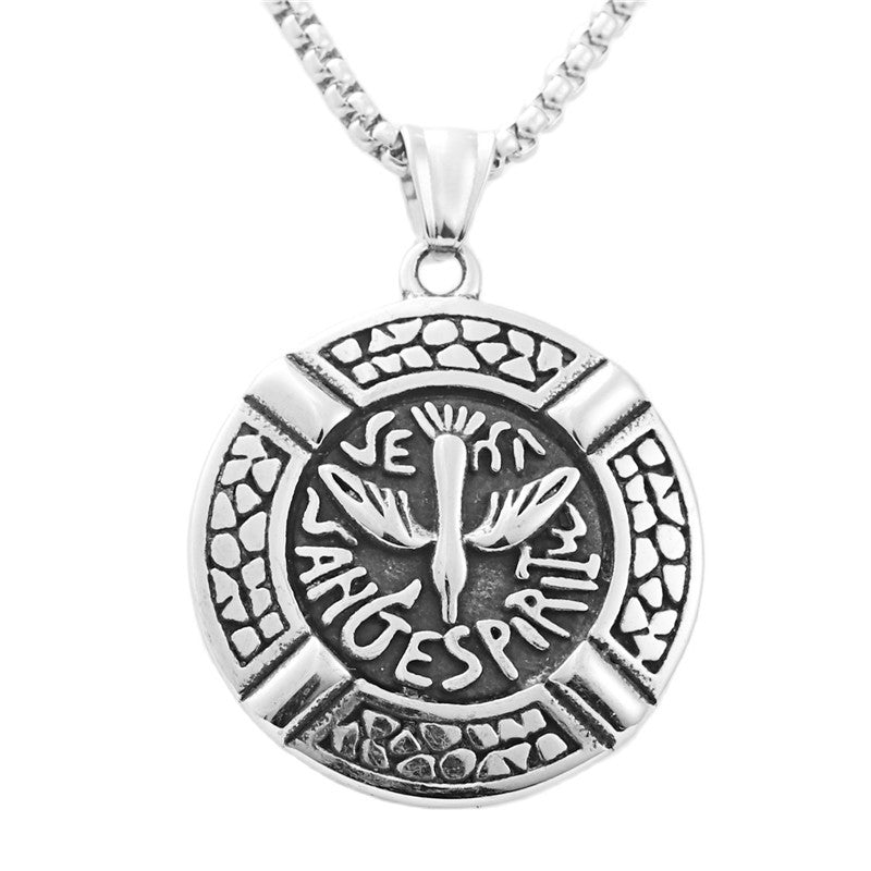 Titanium Steel Personalized Eagle Pendant Necklace for Men - Retro Punk Style