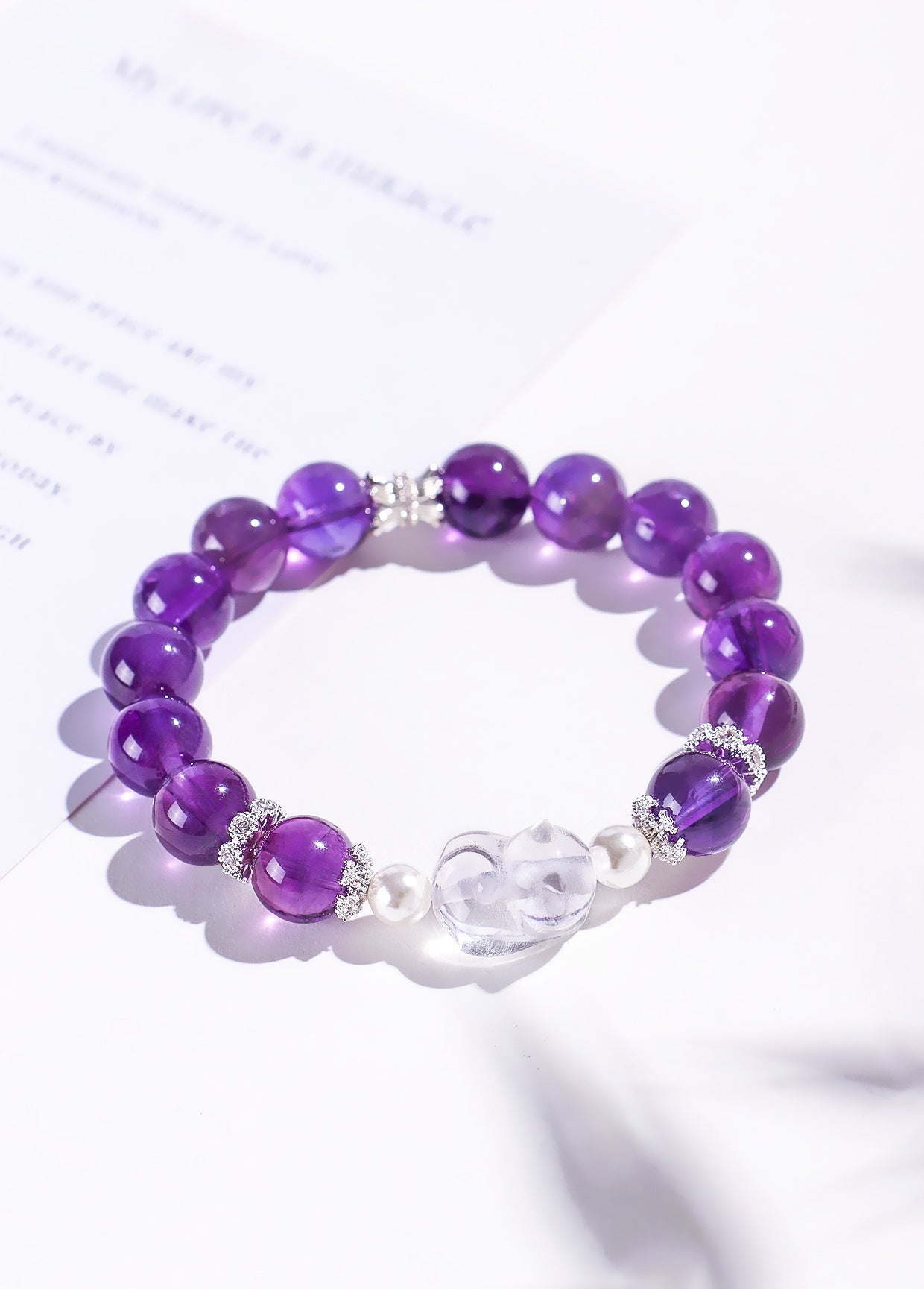 Planderful Fortune's Favor Bracelet – High-End Amethyst and Crystal Design