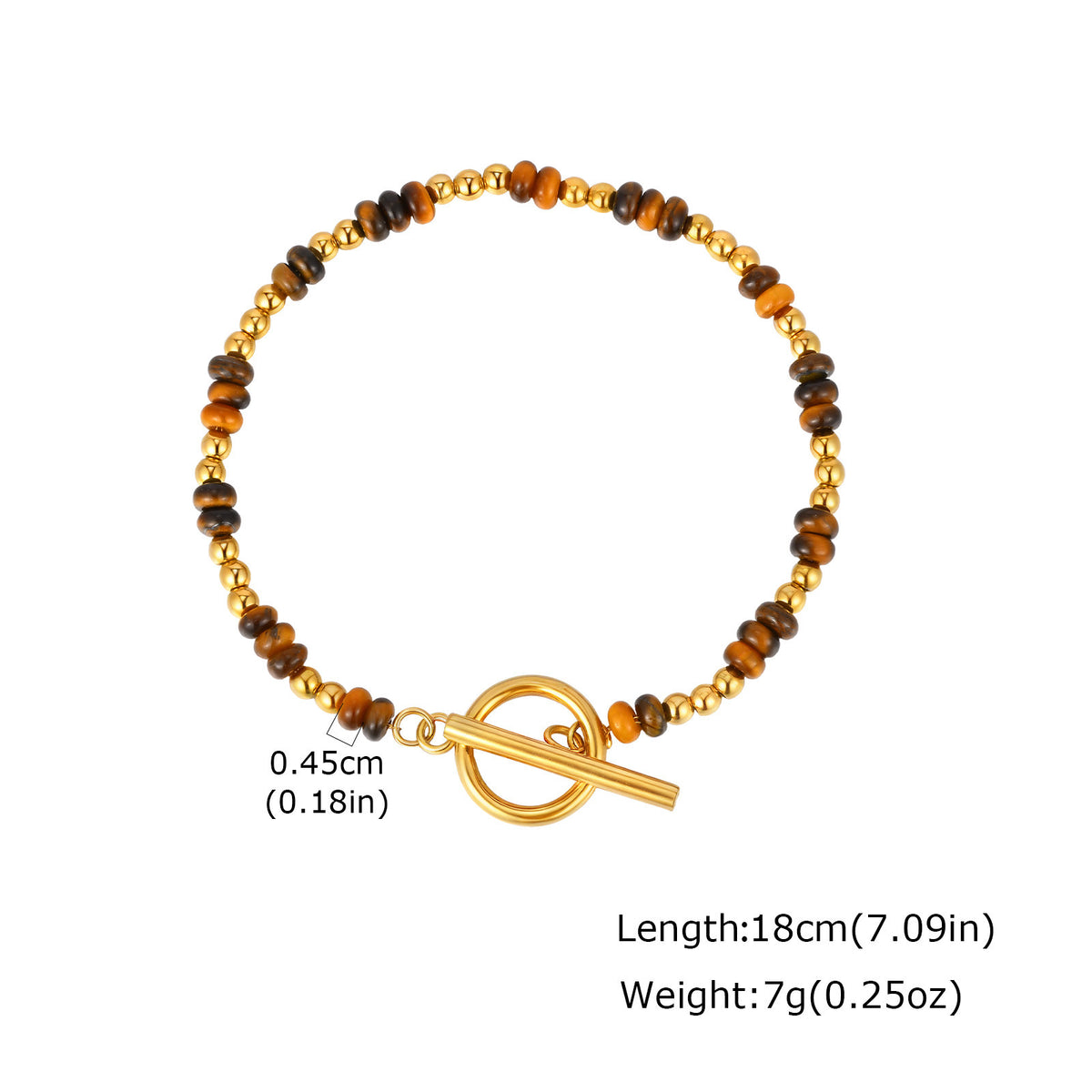 Tiger's Eye Stainless Steel Bracelet
