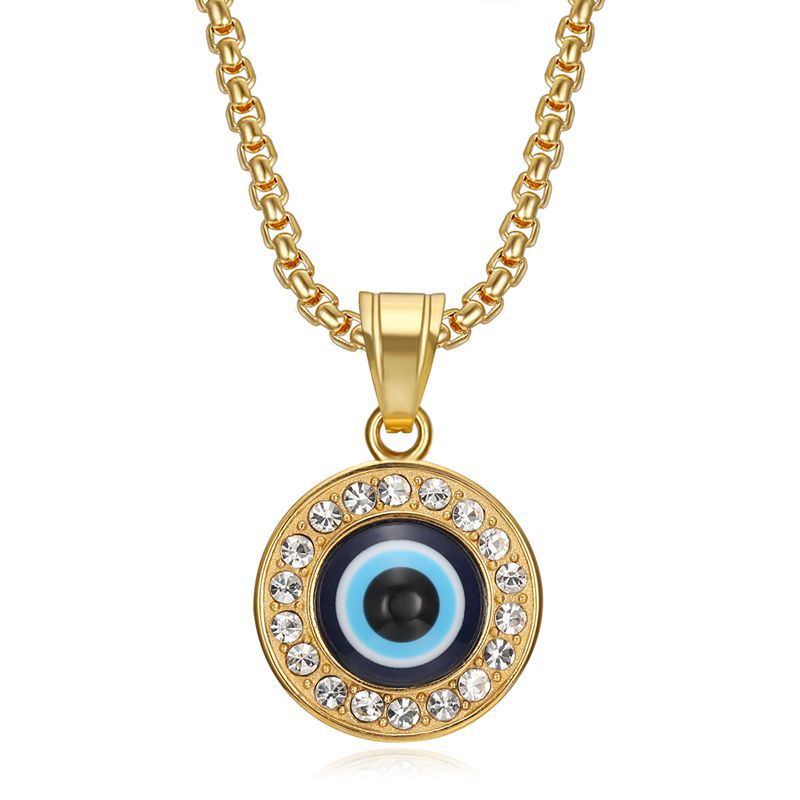 Zircon Necklace – Elegant Evil Eye Pendant