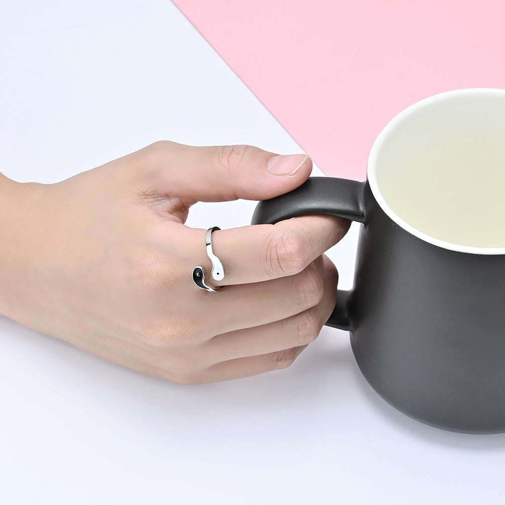 Cross-Border New Guochao Yin And Yang Fish Tai Chi Ring