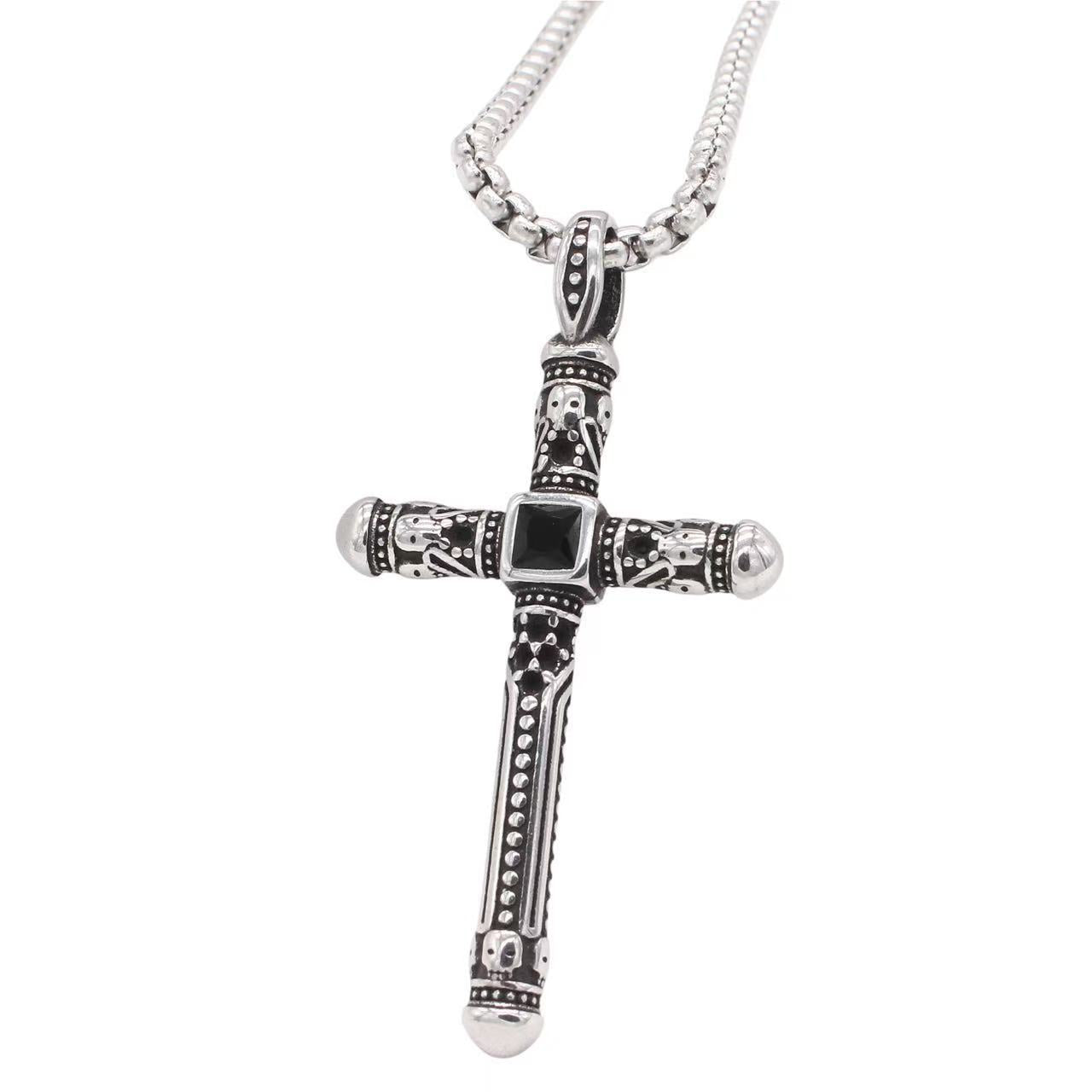 Planderful Jewelry Vintage Cross Pendant For Men Titanium Steel Elegant Everyday Accessory