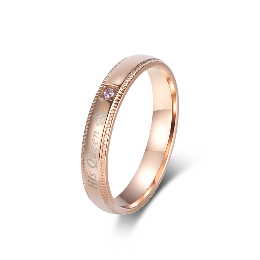 Planderful Titanium Steel Couple Ring For Kings And Queens Fade Resistant High End Wedding Band