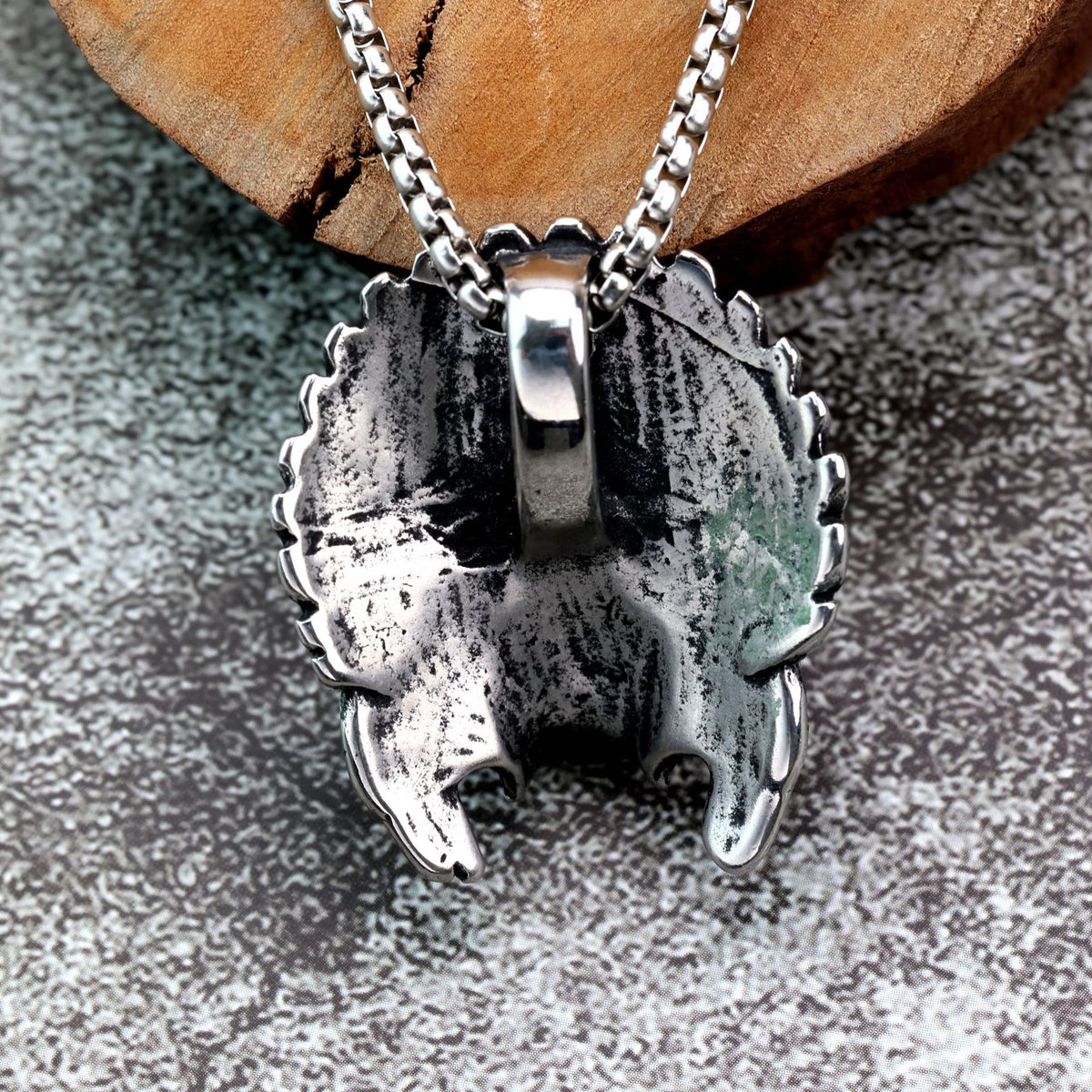Punk Feather Stainless Steel Men's Pendant Necklace