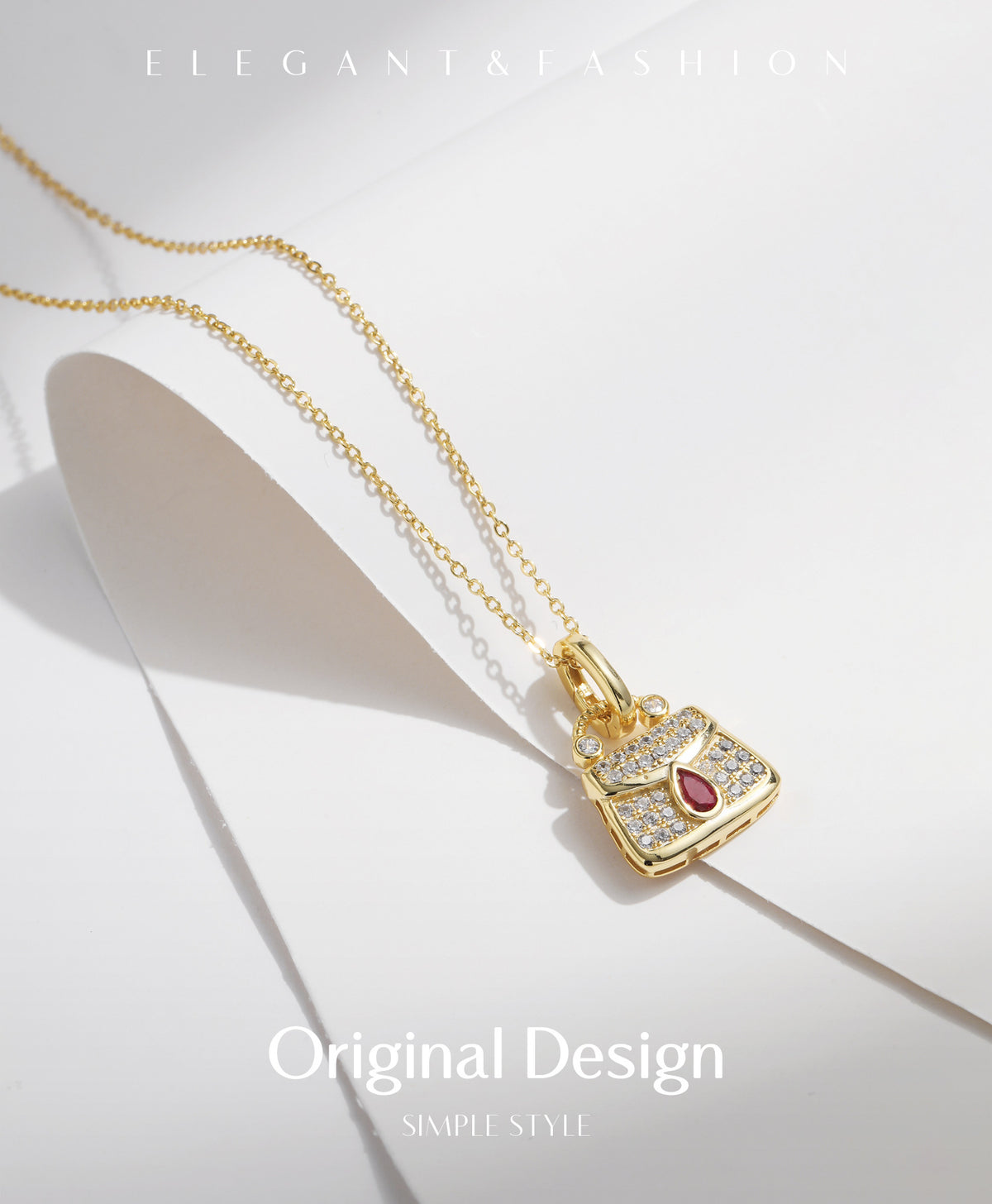 925 Sterling Silver Vintage Bag Pendant Necklace