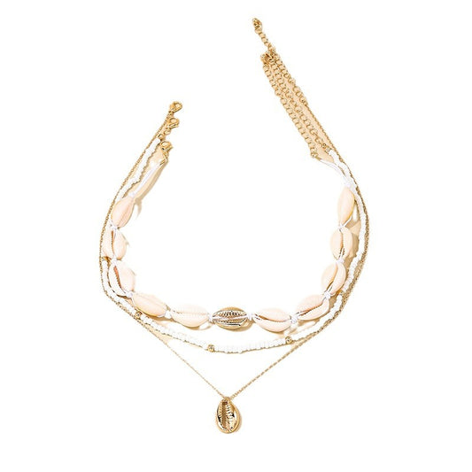 Bohemian Charm Layered Necklace with Vintage Boho Pendant