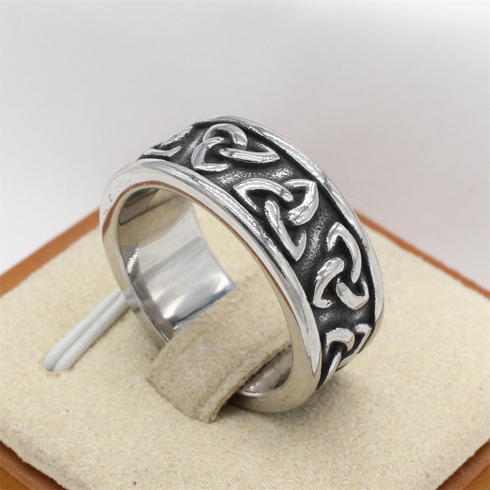 Planderful Titanium Steel Viking Ring For Men And Unisex Retro Protection Statement Jewelry